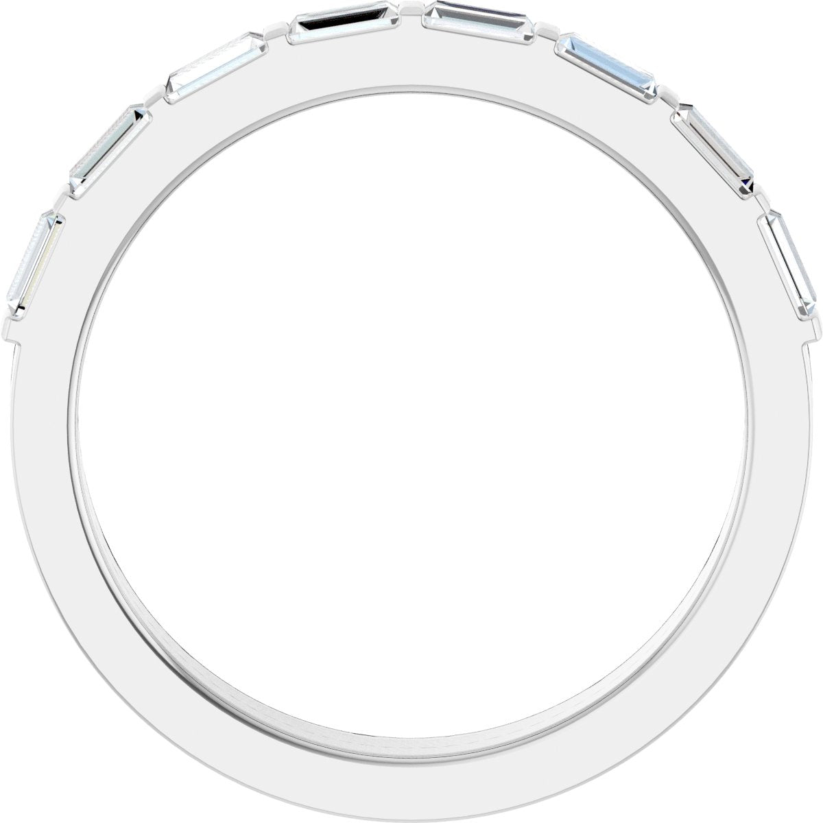 1/3 Ctw Straight Baguette Lab-Grown Diamond Anniversary Band - White Gold - Lab Grown Diamond