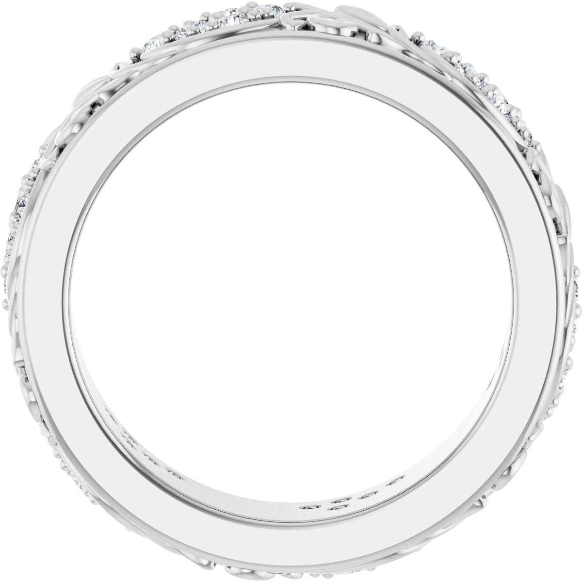 1/2 Ctw Lab-Grown Diamond Floral Band - White Gold - Lab Grown Diamond
