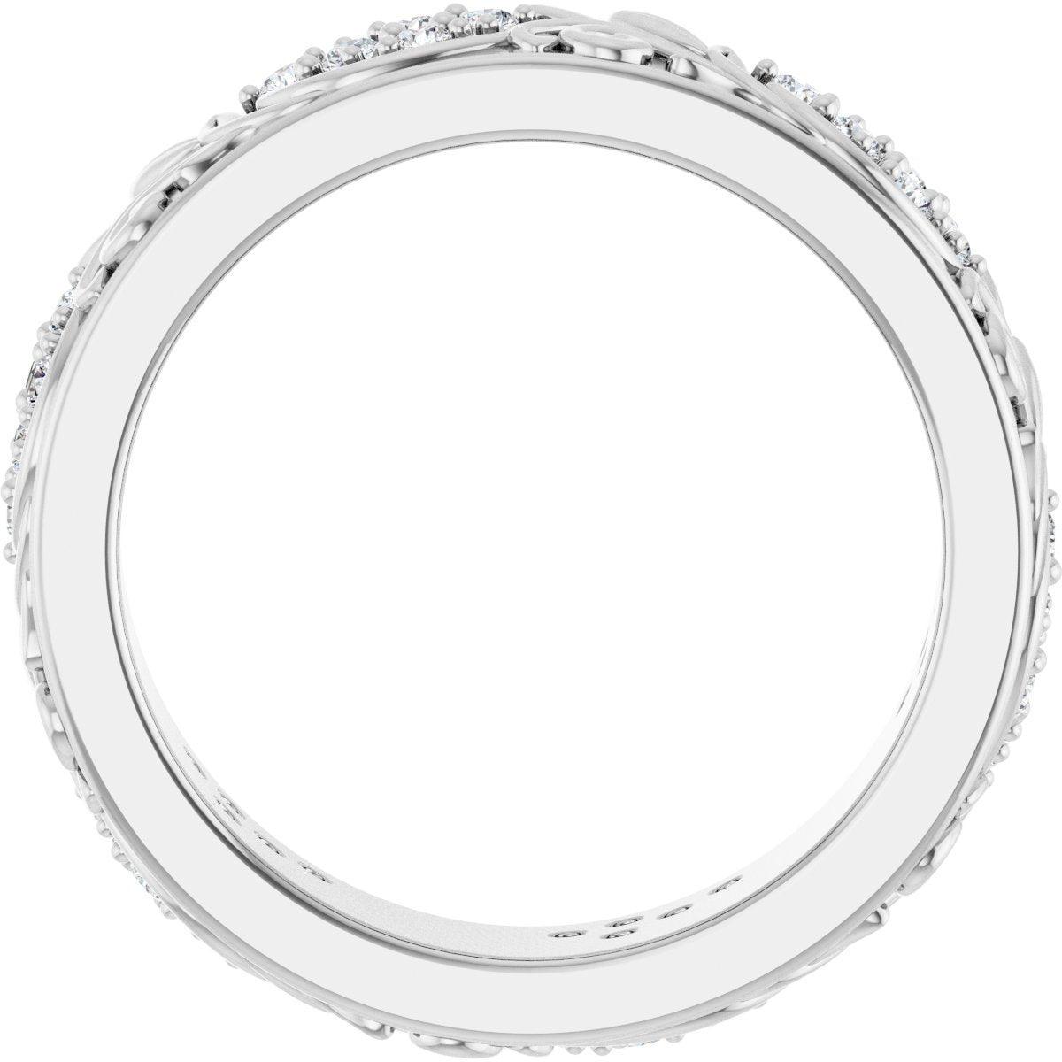 1/2 Ctw Lab-Grown Diamond Floral Band - White Gold - Lab Grown Diamond