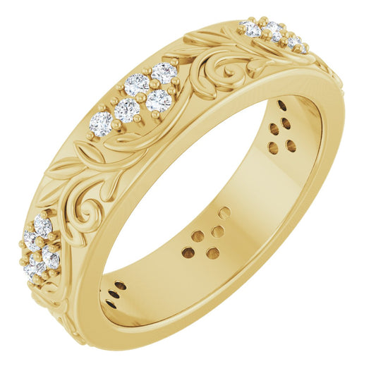 1/2 Ctw Lab-Grown Diamond Floral Band