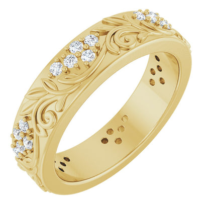 1/2 Ctw Lab-Grown Diamond Floral Band