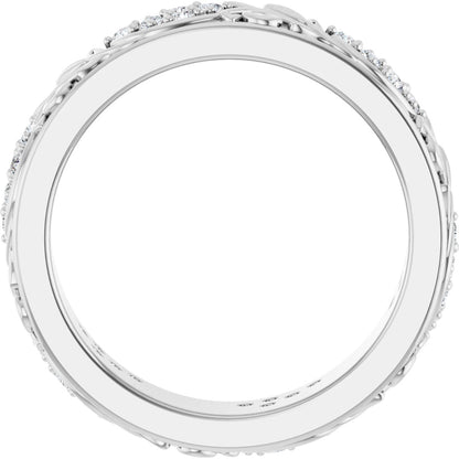 1/2 Ctw Lab-Grown Diamond Floral Band - White Gold - Lab Grown Diamond