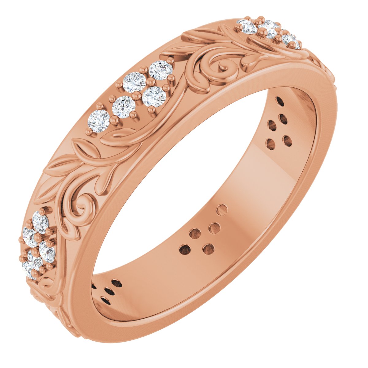 1/2 Ctw Lab-Grown Diamond Floral Band