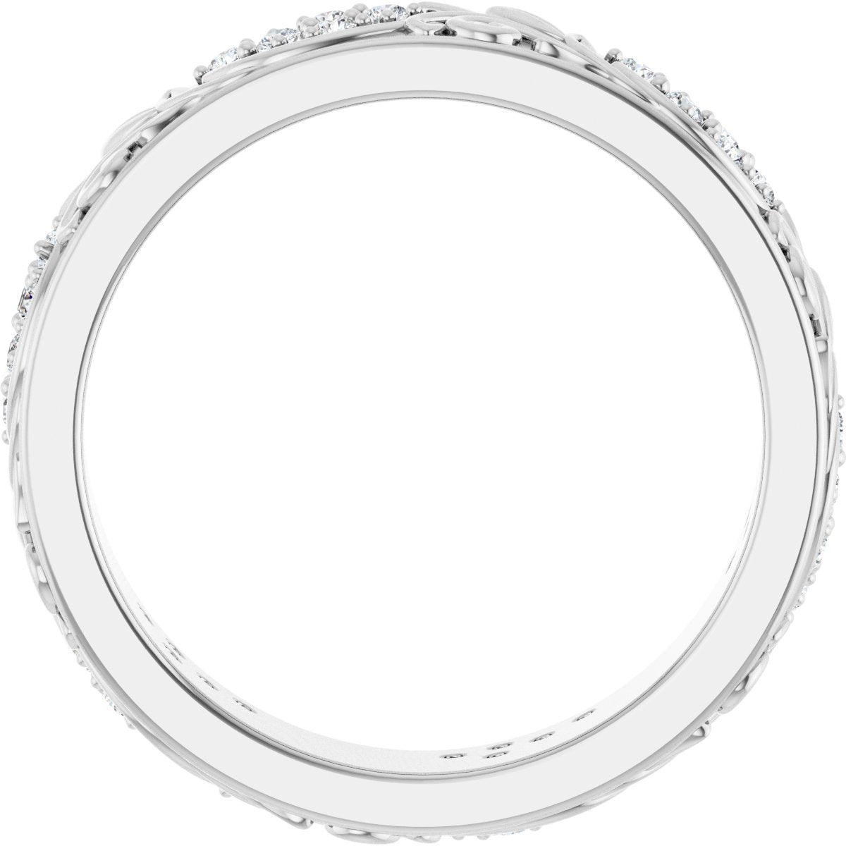 1/2 Ctw Lab-Grown Diamond Floral Band - White Gold - Lab Grown Diamond
