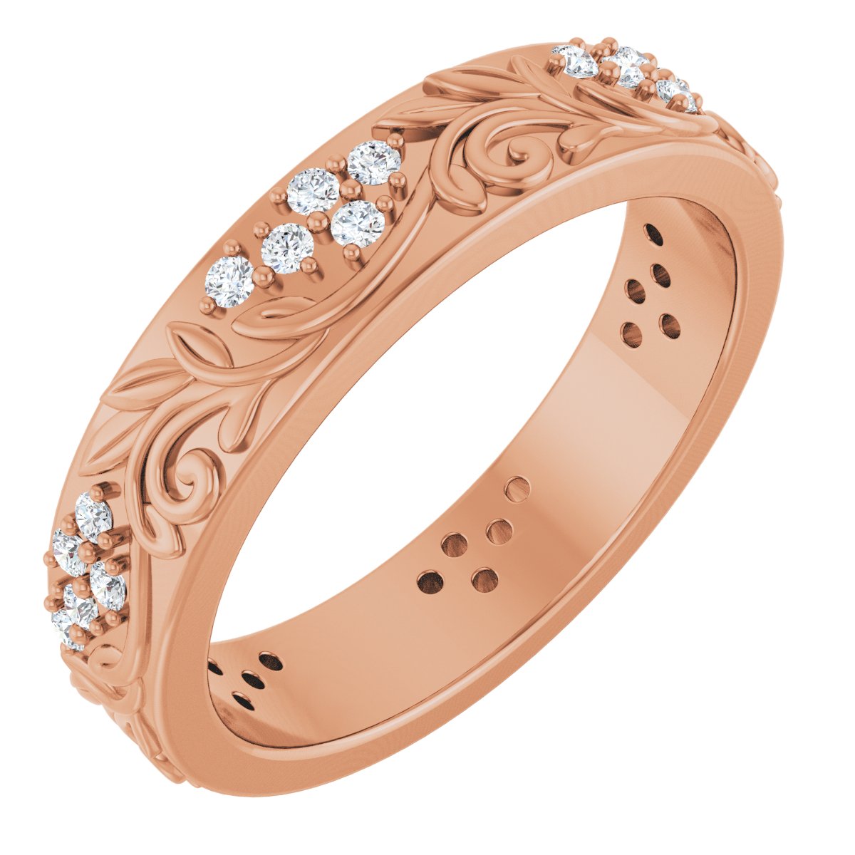 1/2 Ctw Lab-Grown Diamond Floral Band