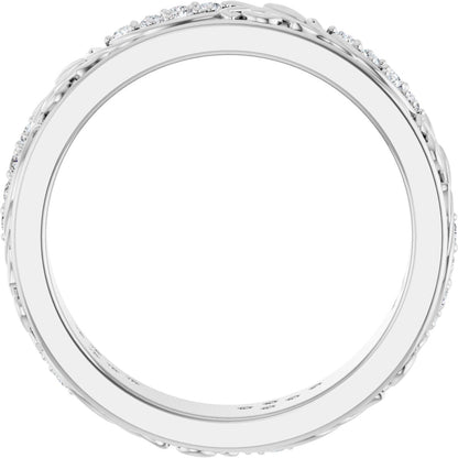 1/2 Ctw Lab-Grown Diamond Floral Band - White Gold - Lab Grown Diamond