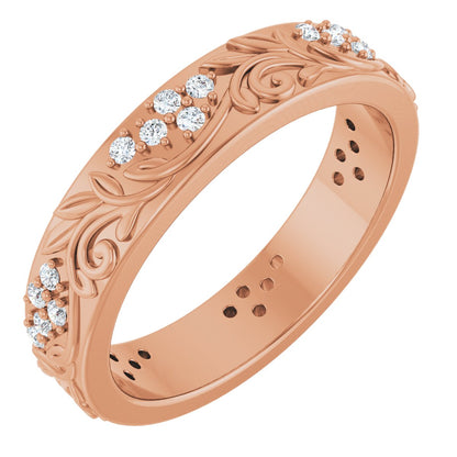 1/2 Ctw Lab-Grown Diamond Floral Band