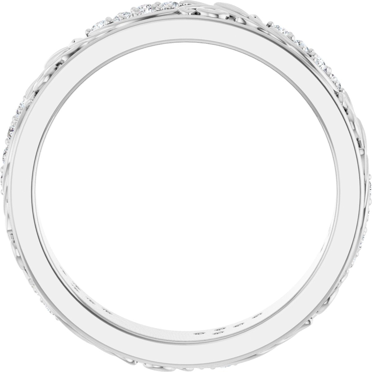1/2 Ctw Lab-Grown Diamond Floral Band - White Gold - Lab Grown Diamond
