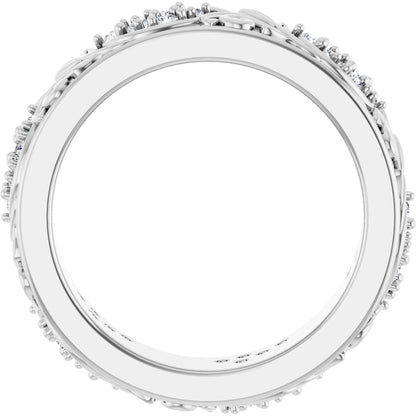 1/2 Ctw Lab-Grown Diamond Floral Band - White Gold - Lab Grown Diamond