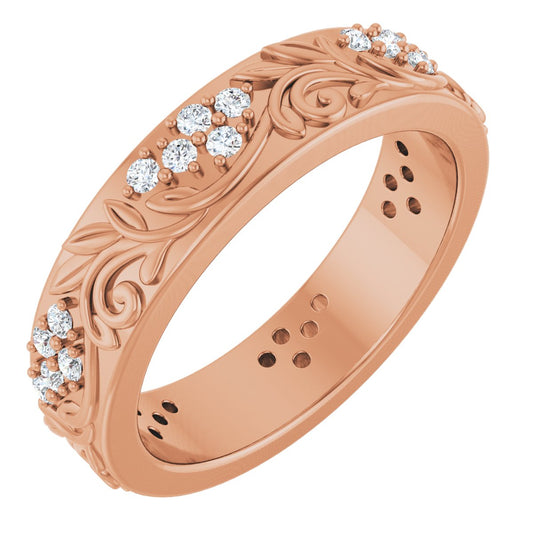 1/2 Ctw Lab-Grown Diamond Floral Band