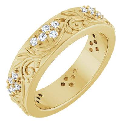 1/2 Ctw Lab-Grown Diamond Floral Band