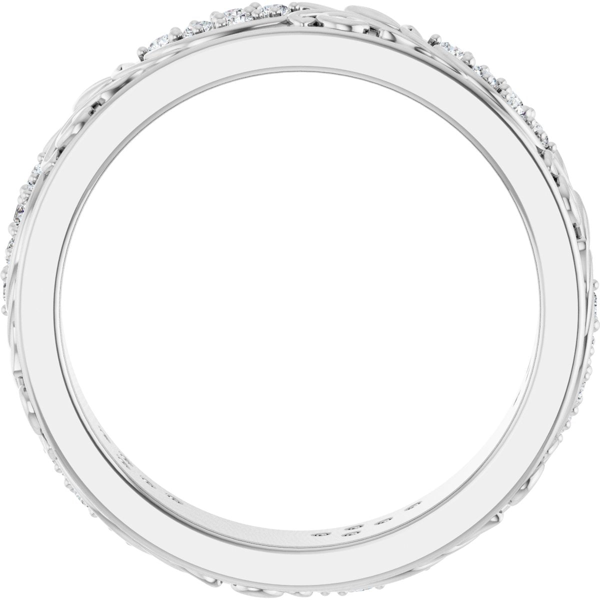 1/2 Ctw Lab-Grown Diamond Floral Band - White Gold - Lab Grown Diamond