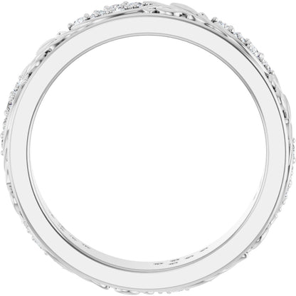1/2 Ctw Lab-Grown Diamond Floral Band - White Gold - Lab Grown Diamond