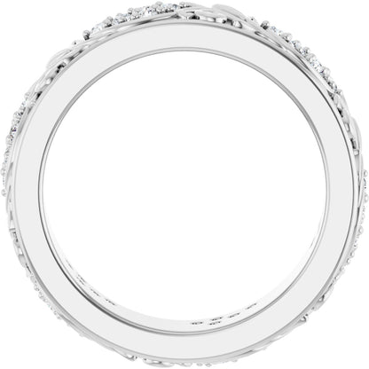 1/2 Ctw Lab-Grown Diamond Floral Band - White Gold - Lab Grown Diamond