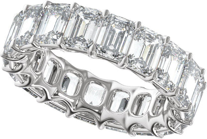 8 1/3 Ctw Emerald Lab-Grown Diamond Low Profile Eternity Band - White Gold - Lab Grown Diamond