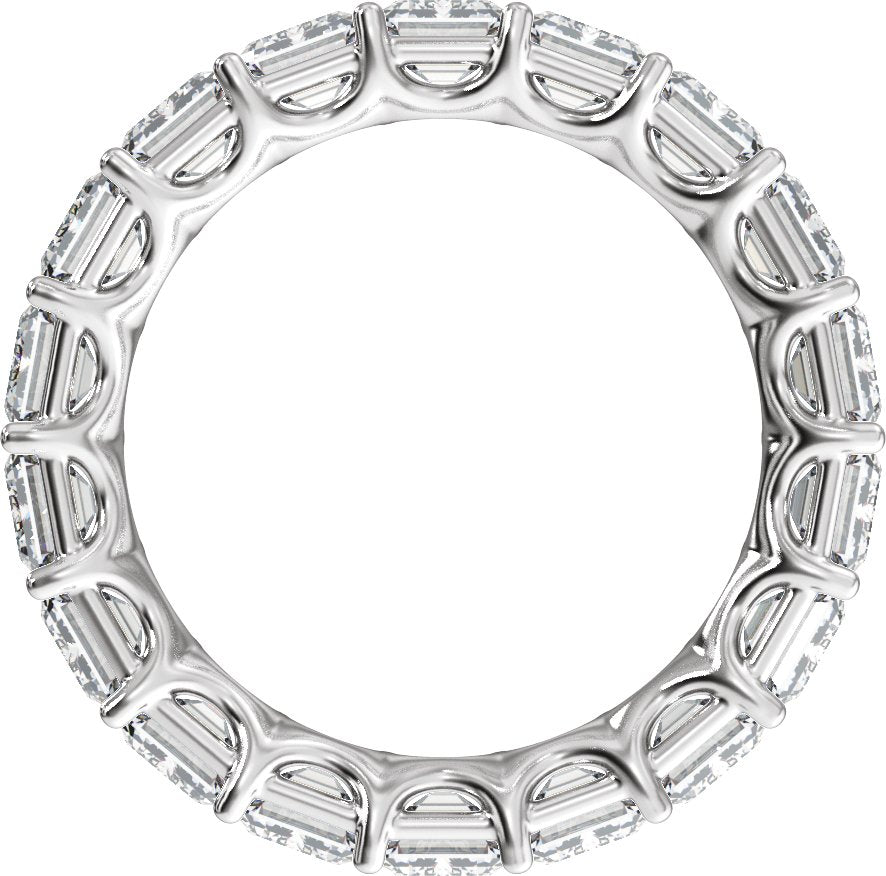 11 5/8 Ctw Emerald Lab-Grown Diamond Low Profile Eternity Band - White Gold - Lab Grown Diamond