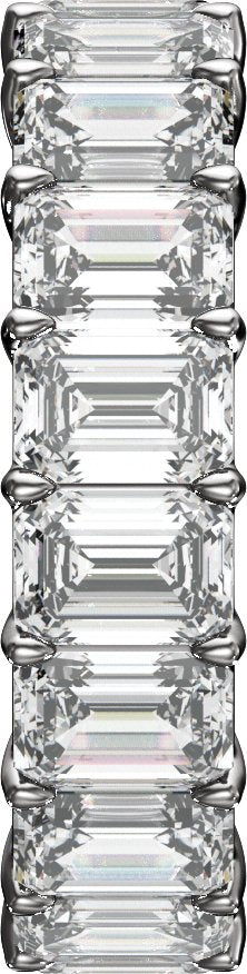 10 7/8 Ctw Emerald Lab-Grown Diamond Low Profile Eternity Band - White Gold - Lab Grown Diamond