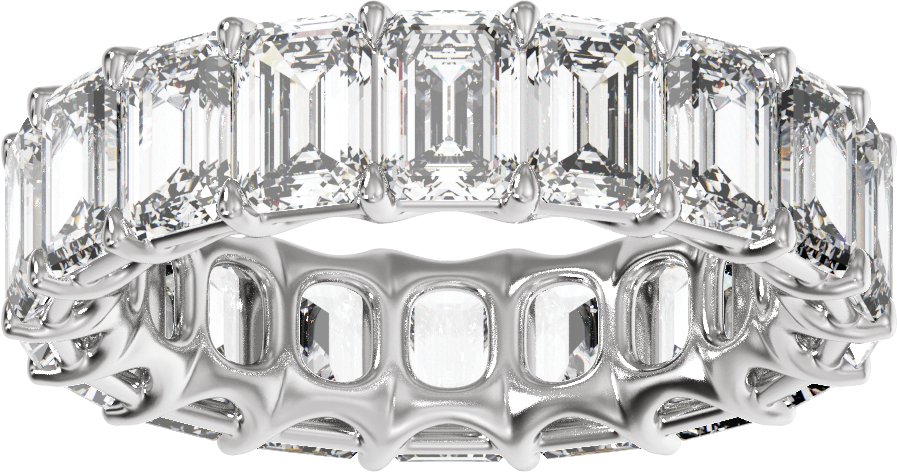 9 7/8 Ctw Emerald Lab-Grown Diamond Low Profile Eternity Band - White Gold - Lab Grown Diamond