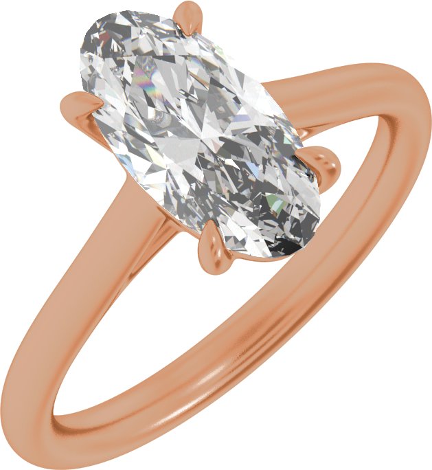 2 Ctw Oval Lab-Grown Diamond Engagement Ring