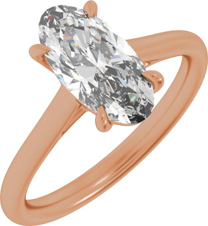 2 Ctw Oval Lab-Grown Diamond Engagement Ring