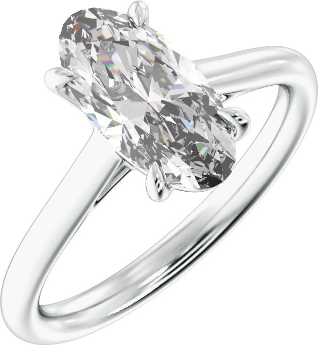 2 Ctw Oval Lab-Grown Diamond Engagement Ring