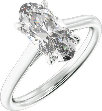 2 Ctw Oval Lab-Grown Diamond Engagement Ring