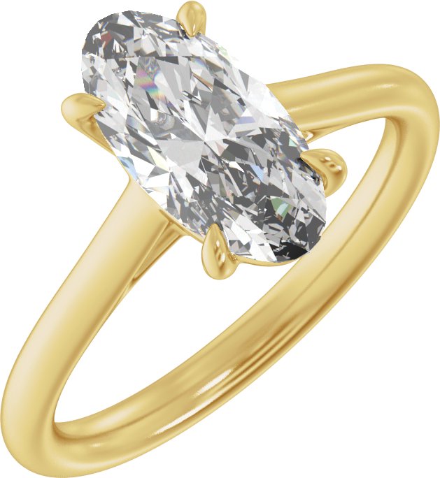 2 Ctw Oval Lab-Grown Diamond Engagement Ring