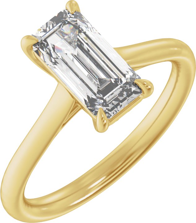 2 Ctw Emerald Lab-Grown Diamond Engagement Ring