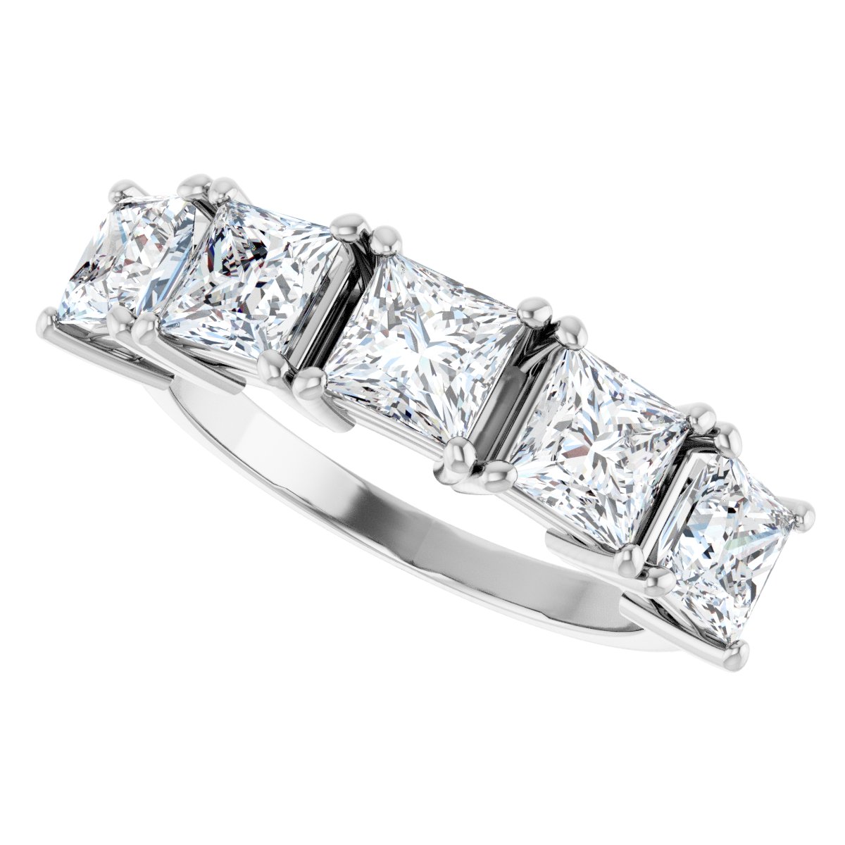 2 5/8 Ctw Square Lab-Grown Diamond Anniversary Band - White Gold - Lab Grown Diamond