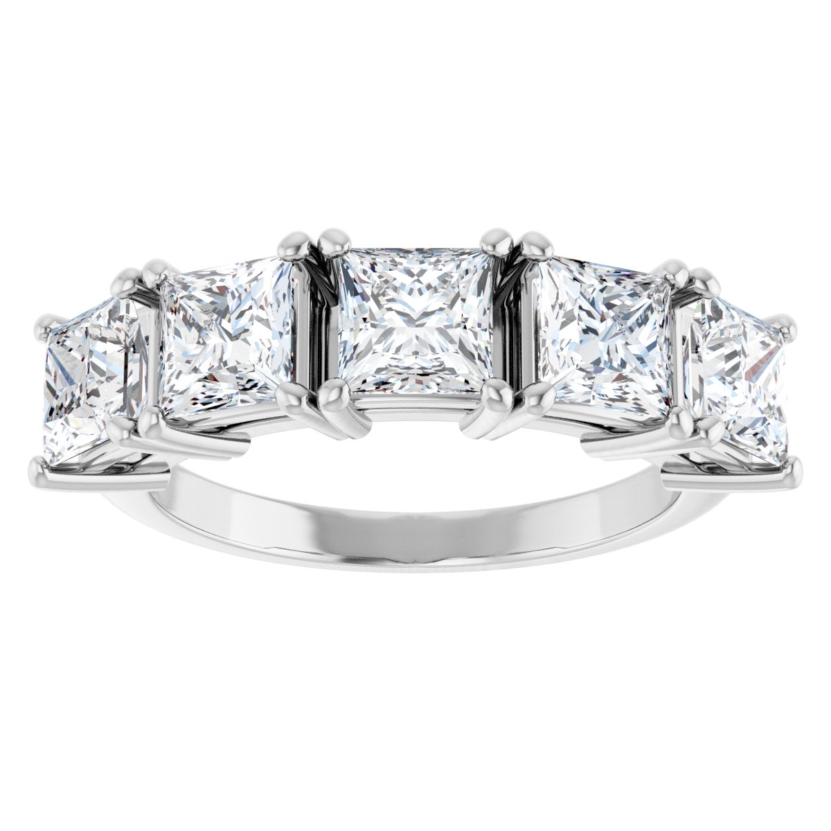2 5/8 Ctw Square Lab-Grown Diamond Anniversary Band - White Gold - Lab Grown Diamond
