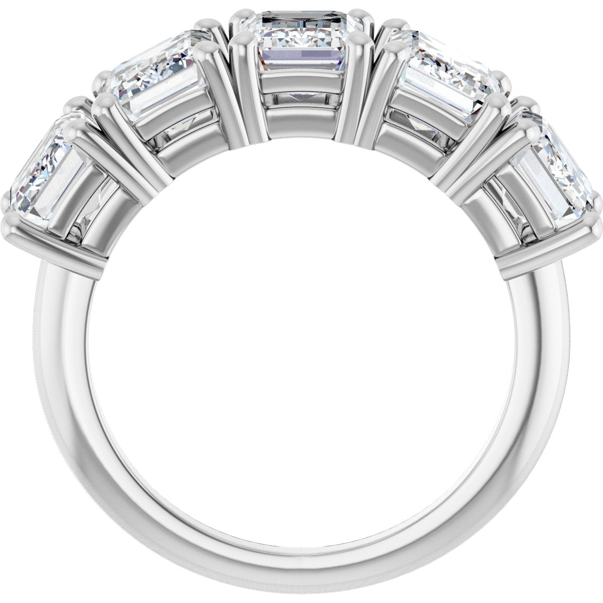 5 1/2 Ctw Emerald Lab-Grown Diamond Anniversary Band - White Gold - Lab Grown Diamond