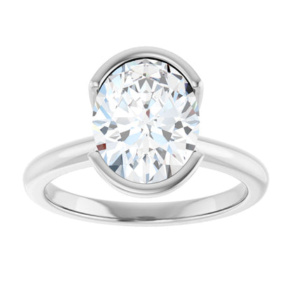 1 Ctw Oval Lab-Grown Diamond Engagement Ring - White Gold - Lab Grown Diamond