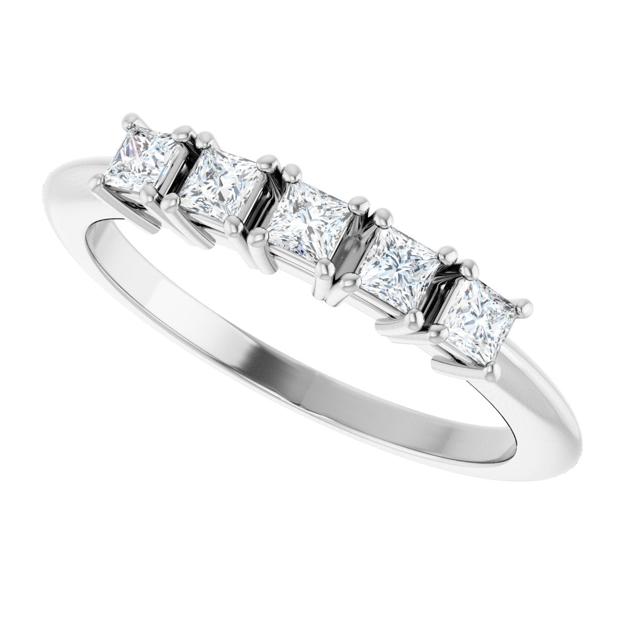 1/3 Ctw Square Lab-Grown Diamond Anniversary Band - White Gold - Lab Grown Diamond