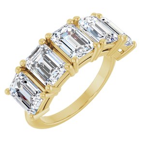 5 1/2 Ctw Emerald Lab-Grown Diamond Anniversary Band