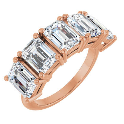 5 1/2 Ctw Emerald Lab-Grown Diamond Anniversary Band