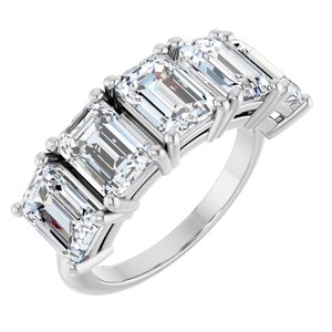 5 1/2 Ctw Emerald Lab-Grown Diamond Anniversary Band