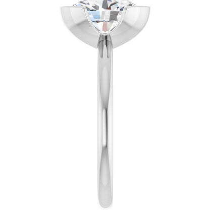 2 1/2 Ctw Oval Lab-Grown Diamond Engagement Ring - White Gold - Lab Grown Diamond