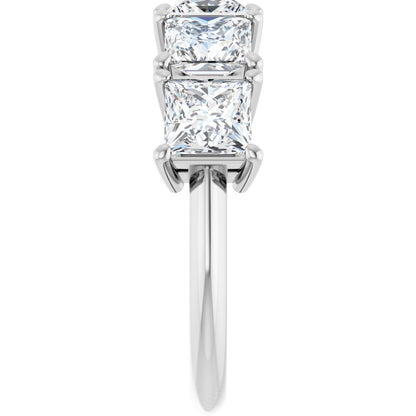 3 3/4 Ctw Square Lab-Grown Diamond Anniversary Band - White Gold - Lab Grown Diamond