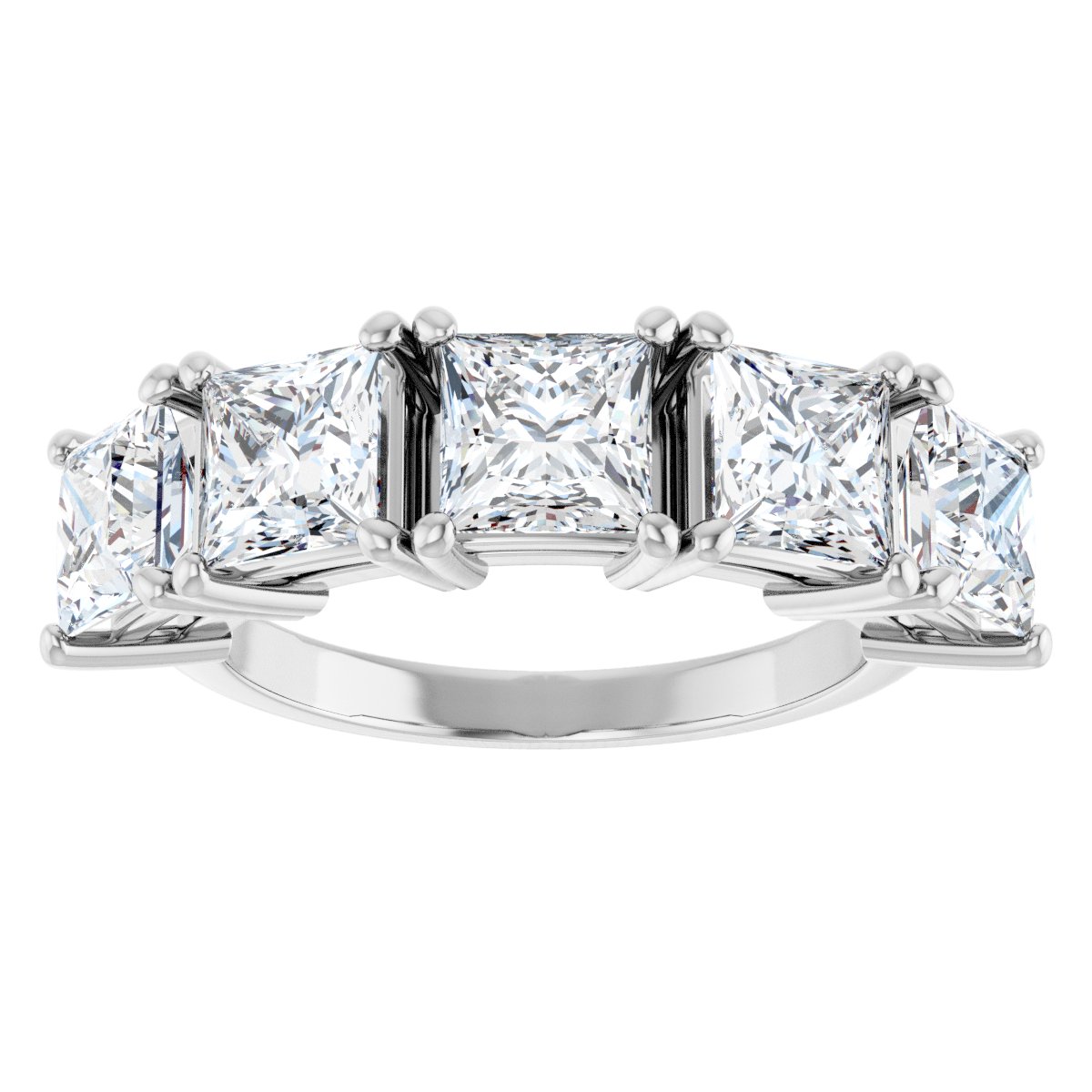 3 3/4 Ctw Square Lab-Grown Diamond Anniversary Band - White Gold - Lab Grown Diamond