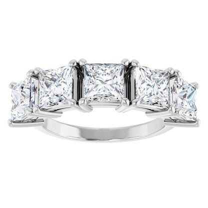 3 3/4 Ctw Square Lab-Grown Diamond Anniversary Band - White Gold - Lab Grown Diamond