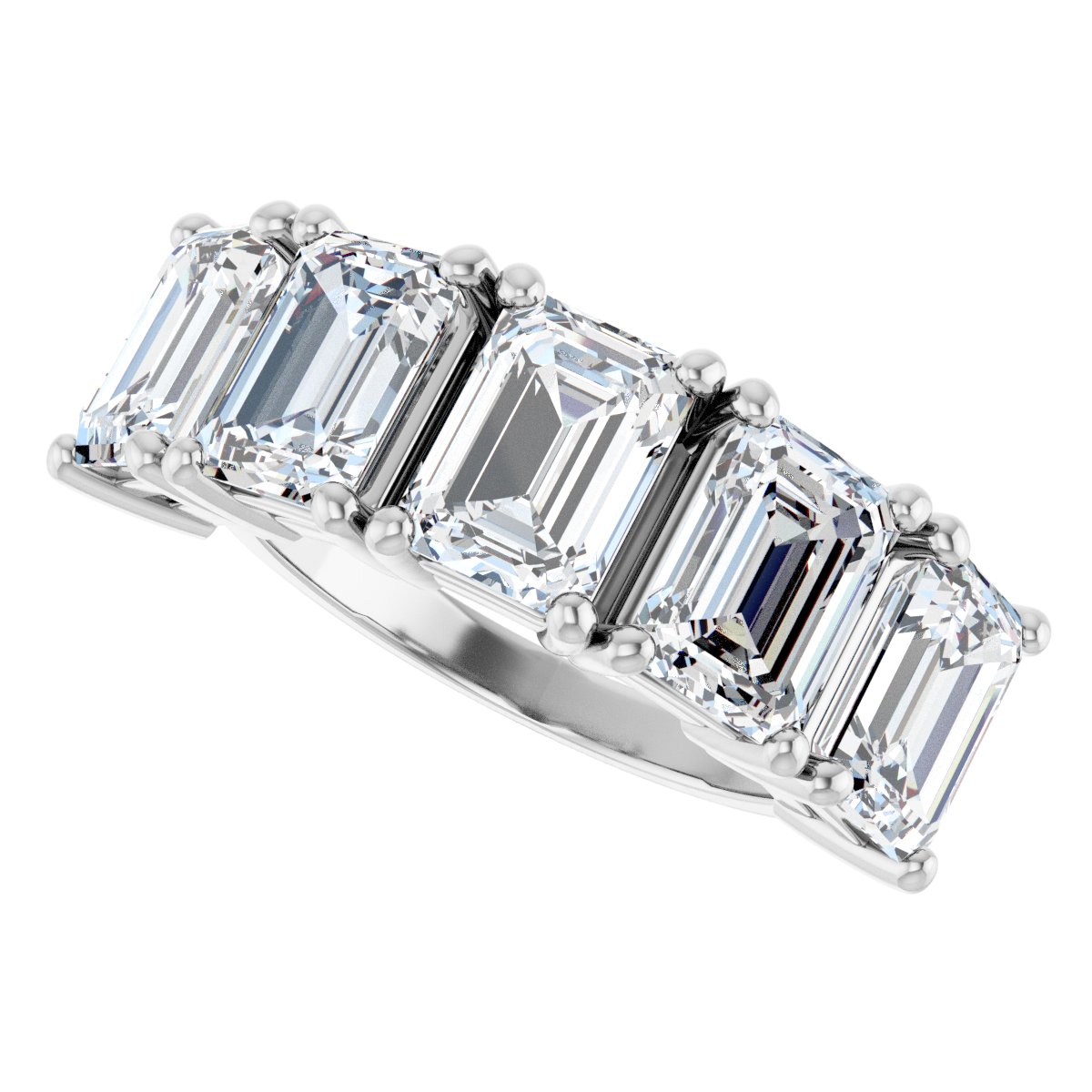 5 1/2 Ctw Emerald Lab-Grown Diamond Anniversary Band - White Gold - Lab Grown Diamond