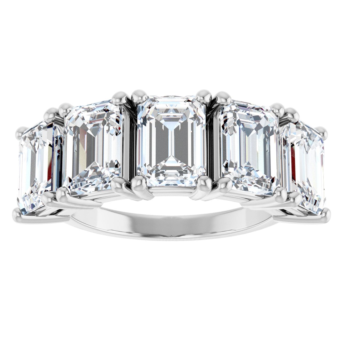 5 1/2 Ctw Emerald Lab-Grown Diamond Anniversary Band - White Gold - Lab Grown Diamond