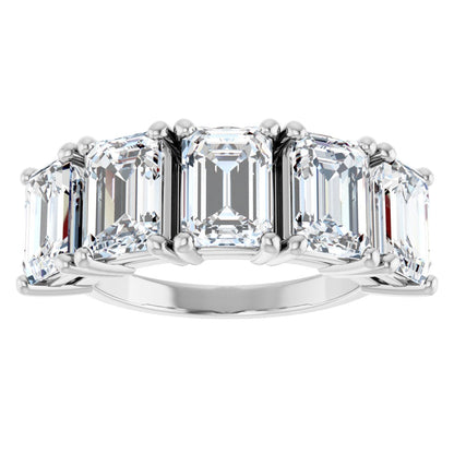 5 1/2 Ctw Emerald Lab-Grown Diamond Anniversary Band - White Gold - Lab Grown Diamond