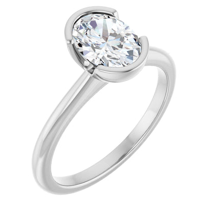 1 Ctw Oval Lab-Grown Diamond Engagement Ring