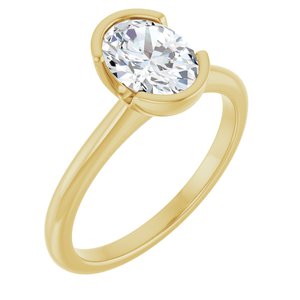 1 Ctw Oval Lab-Grown Diamond Engagement Ring