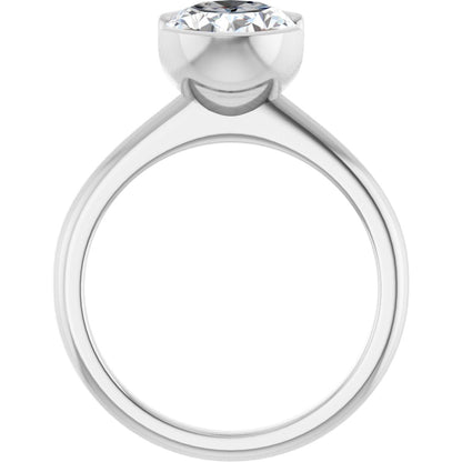 2 1/2 Ctw Oval Lab-Grown Diamond Engagement Ring - White Gold - Lab Grown Diamond
