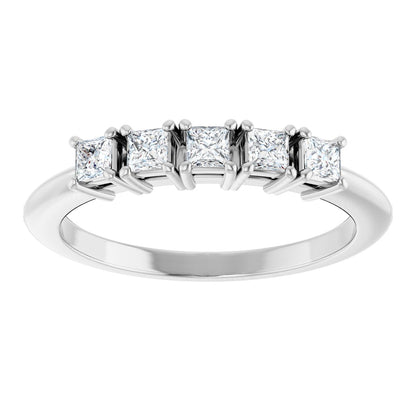 1/3 Ctw Square Lab-Grown Diamond Anniversary Band - White Gold - Lab Grown Diamond
