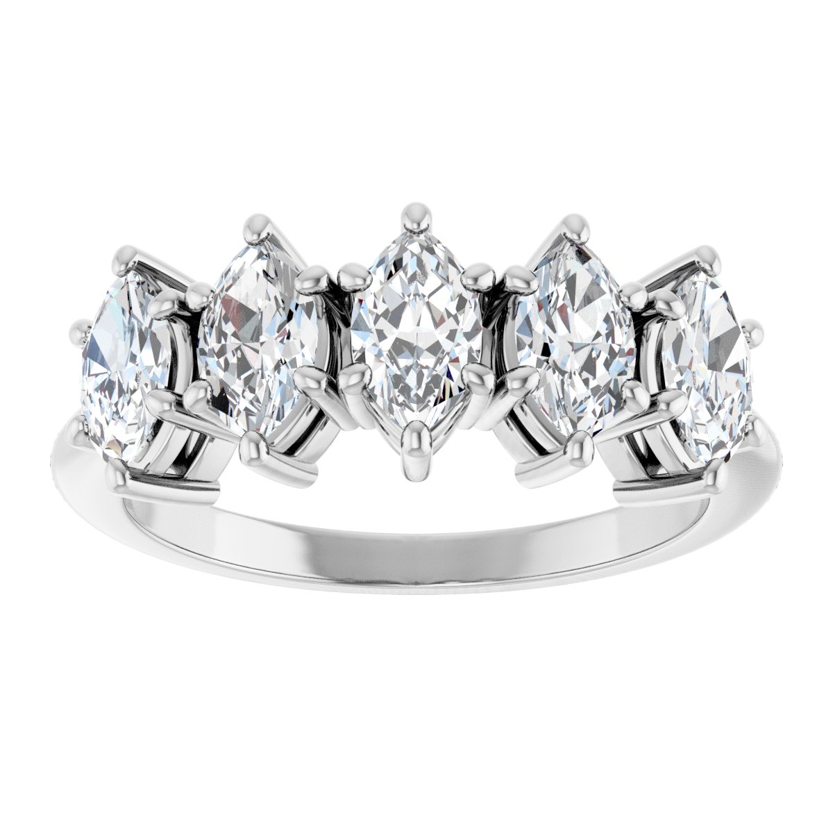 1 1/2 Ctw Marquise Lab-Grown Diamond Anniversary Band - White Gold - Lab Grown Diamond