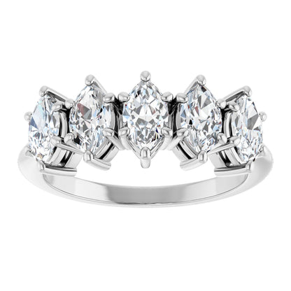 1 1/2 Ctw Marquise Lab-Grown Diamond Anniversary Band - White Gold - Lab Grown Diamond