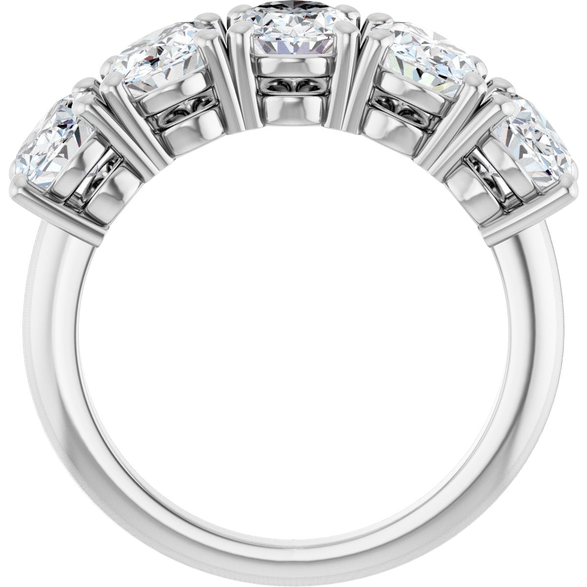 3 3/4 Ctw Oval Lab-Grown Diamond Anniversary Band - White Gold - Lab Grown Diamond